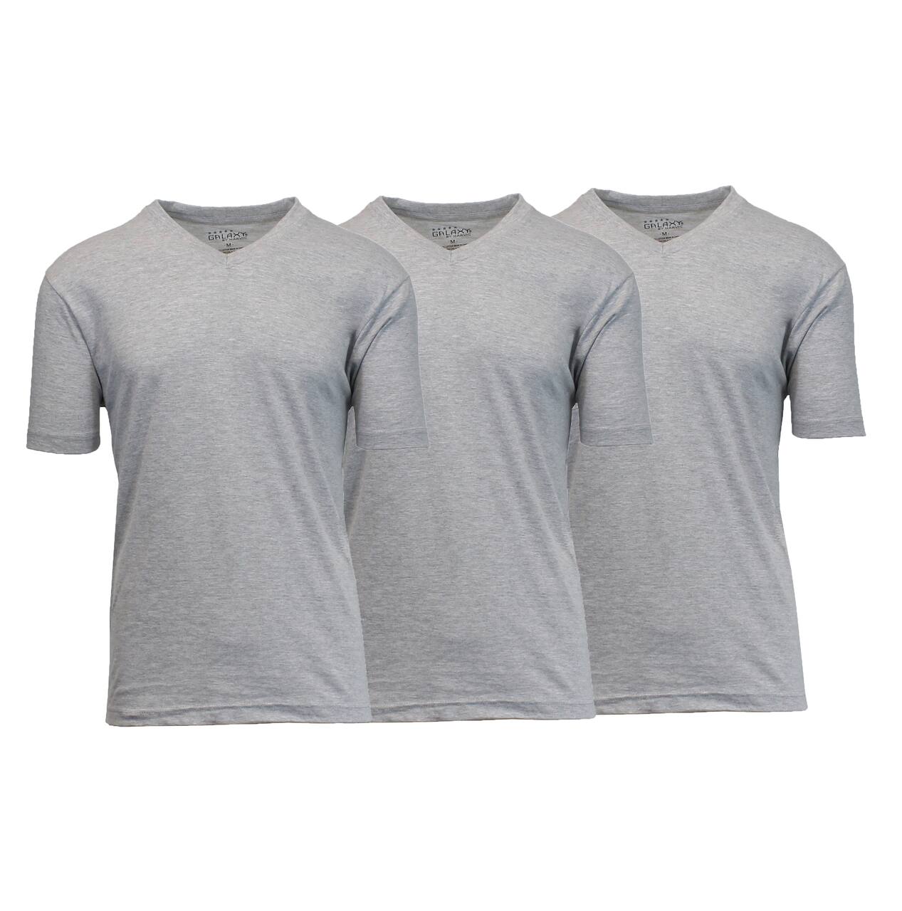 Galaxy by Harvic Men's Short Sleeve V-Neck T-Shirt 3 Pack